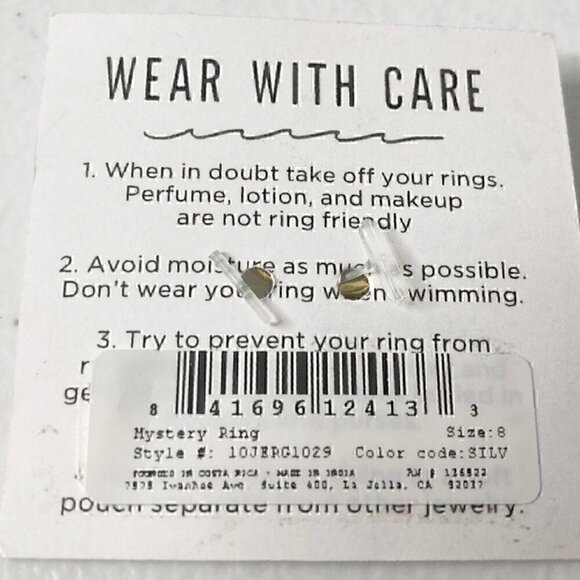 Pura Vida Ring 925 Sterling Silver Gold Plated Boho Howlite - Picture 5 of 5